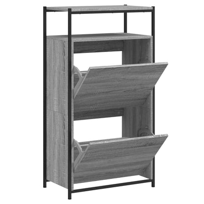 Shoe Cabinet Grey Sonoma 60x34x112 cm Engineered Wood
