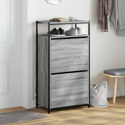 Shoe Cabinet Grey Sonoma 60x34x112 cm Engineered Wood