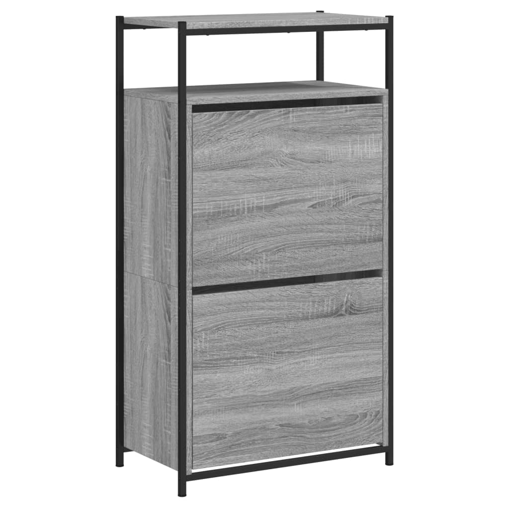 Shoe Cabinet Grey Sonoma 60x34x112 cm Engineered Wood
