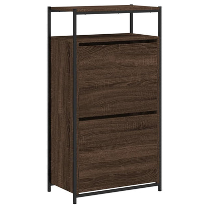Shoe Cabinet Brown Oak 60x34x112 cm Engineered Wood