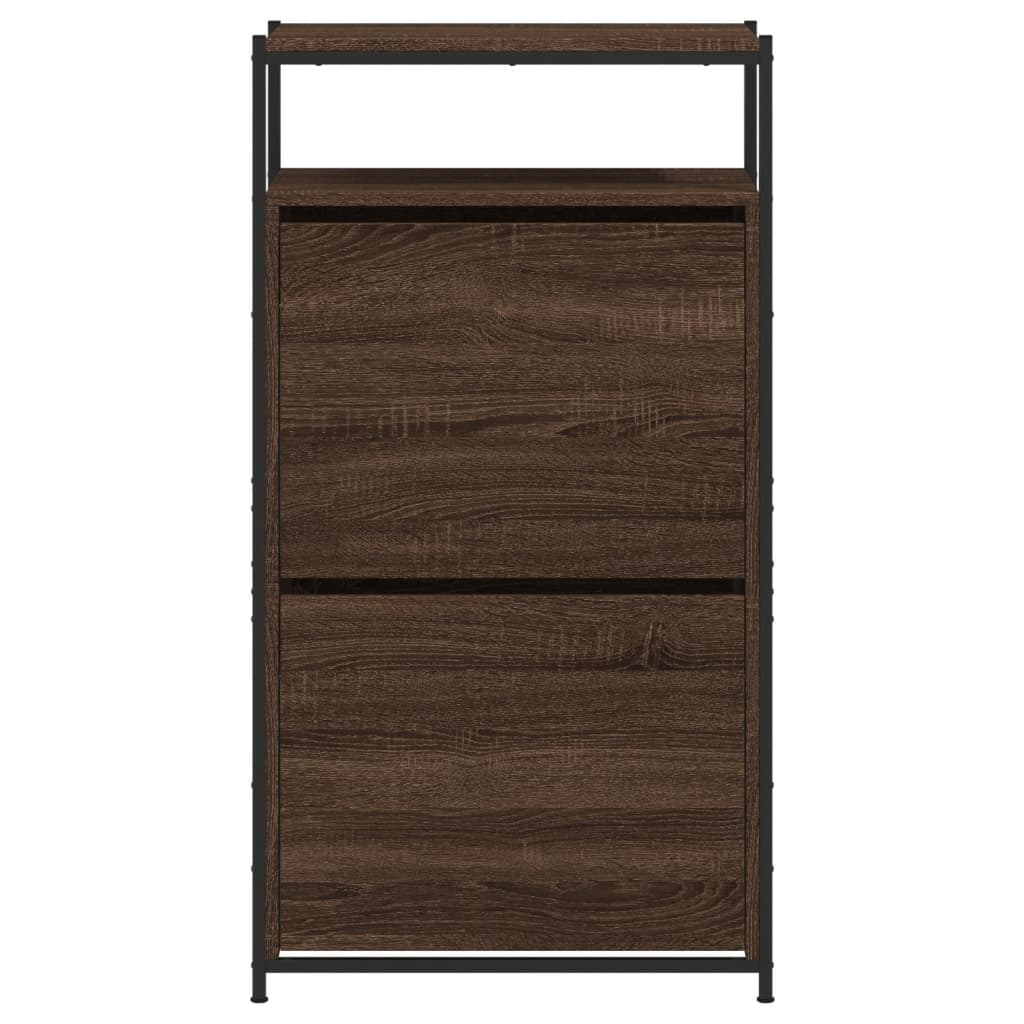 Shoe Cabinet Brown Oak 60x34x112 cm Engineered Wood