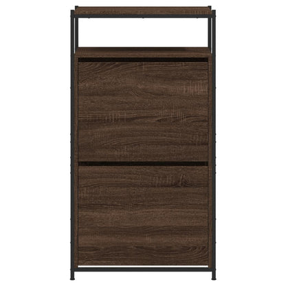 Shoe Cabinet Brown Oak 60x34x112 cm Engineered Wood