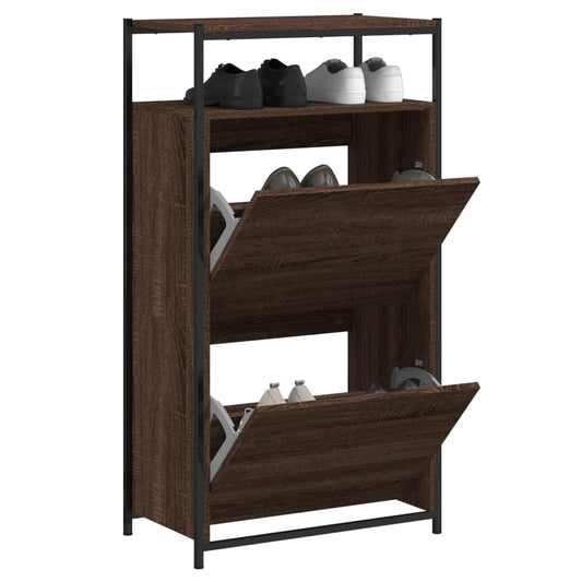 Shoe Cabinet Brown Oak Stores multiple pairs of shoes