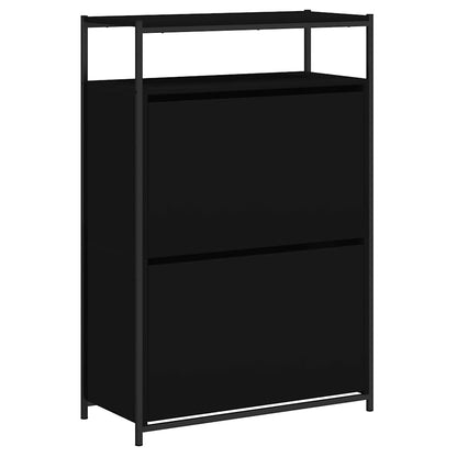 Shoe Cabinet Black 75x34x112 cm Engineered Wood