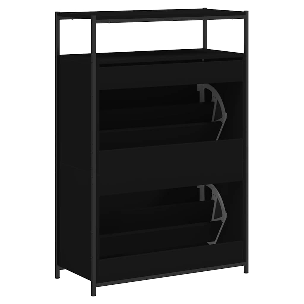 Shoe Cabinet Black 75x34x112 cm Engineered Wood