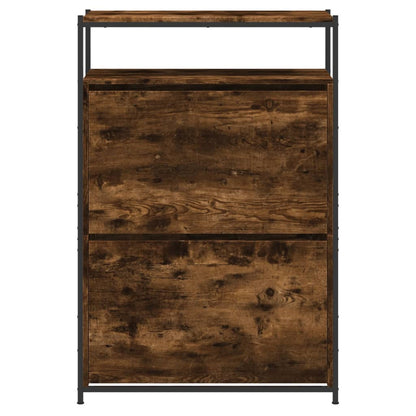 Shoe Cabinet Smoked Oak 75x34x112 cm Engineered Wood