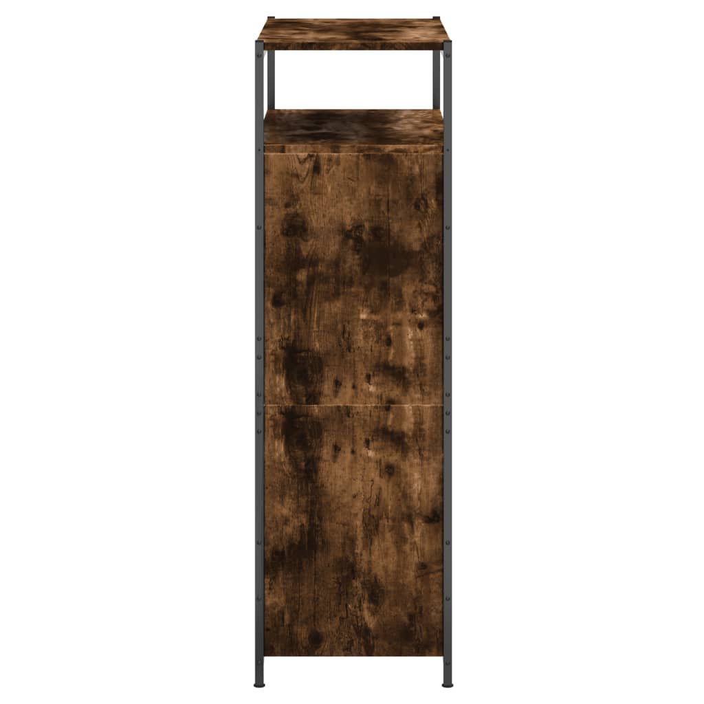 Shoe Cabinet Smoked Oak 75x34x112 cm Engineered Wood