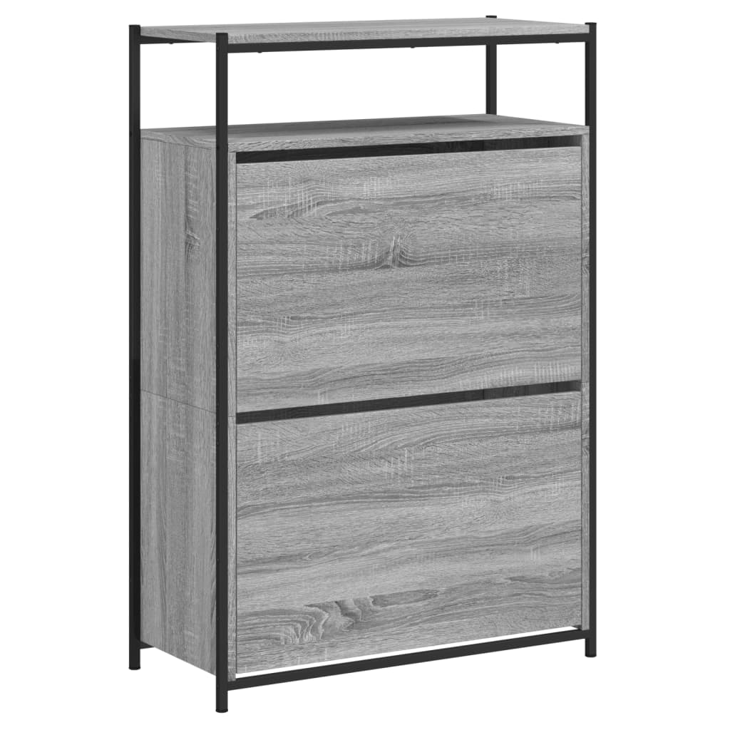 Shoe Cabinet Grey Sonoma 75x34x112 cm Engineered Wood