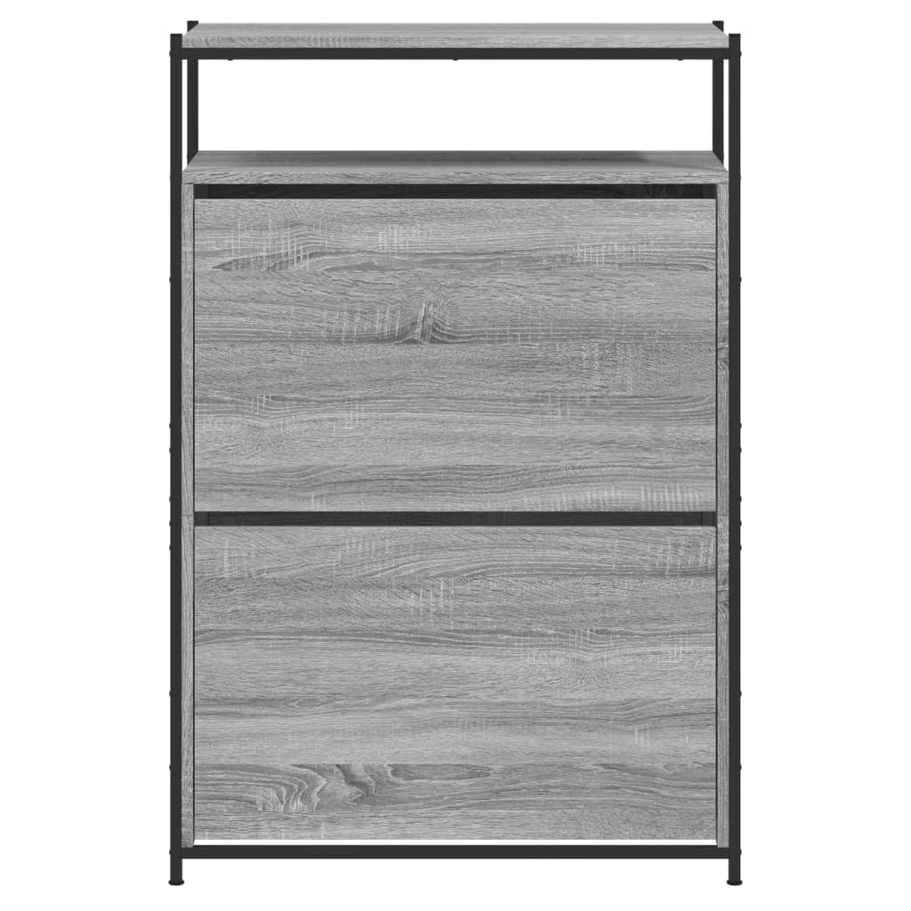 Shoe Cabinet Grey Sonoma 75x34x112 cm Engineered Wood