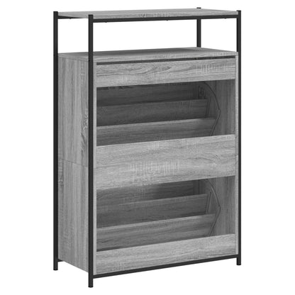 Shoe Cabinet Grey Sonoma 75x34x112 cm Engineered Wood