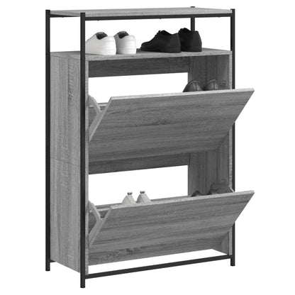 Shoe Cabinet Grey Sonoma 75x34x112 cm Engineered Wood