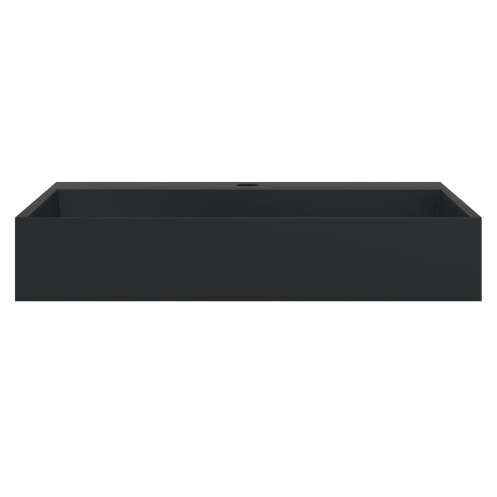 Wash Basin 60x38x11 cm Mineral Cast/Marble Cast Matt Black