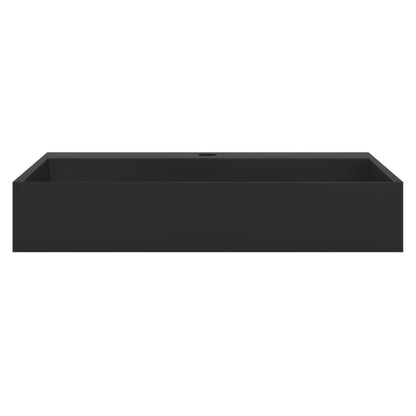 Wash Basin 60x38x11 cm Mineral Cast/Marble Cast Matt Black