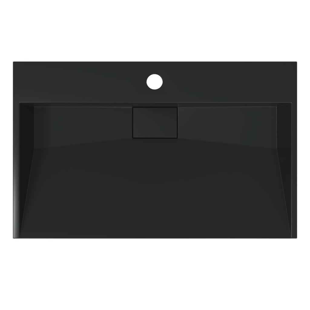 Wash Basin 60x38x11 cm Mineral Cast/Marble Cast Matt Black