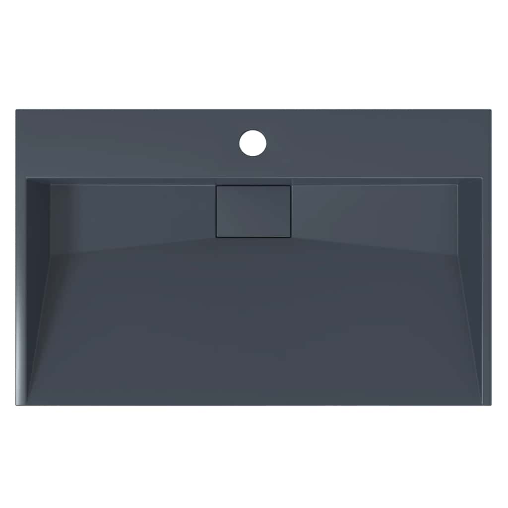 Wash Basin 60x38x11 cm Mineral Cast/Marble Cast Anthracite