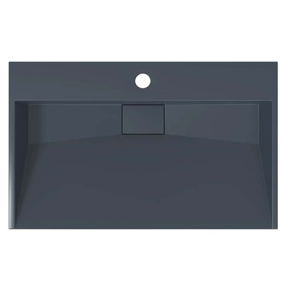 Wash Basin 60x38x11 cm Mineral Cast/Marble Cast Anthracite