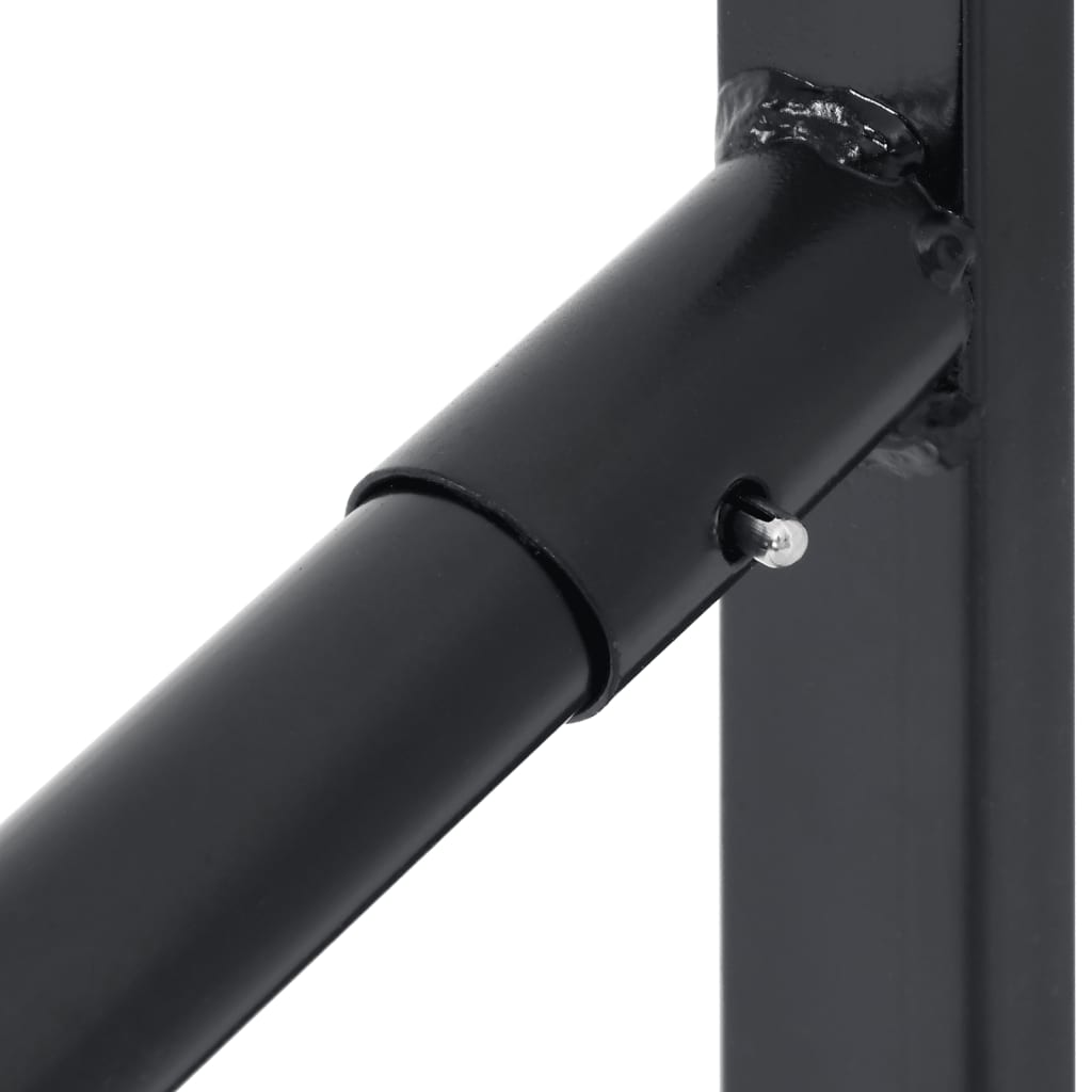 Saddle Rack with Bridle Hook Single Arm Portable Black Iron