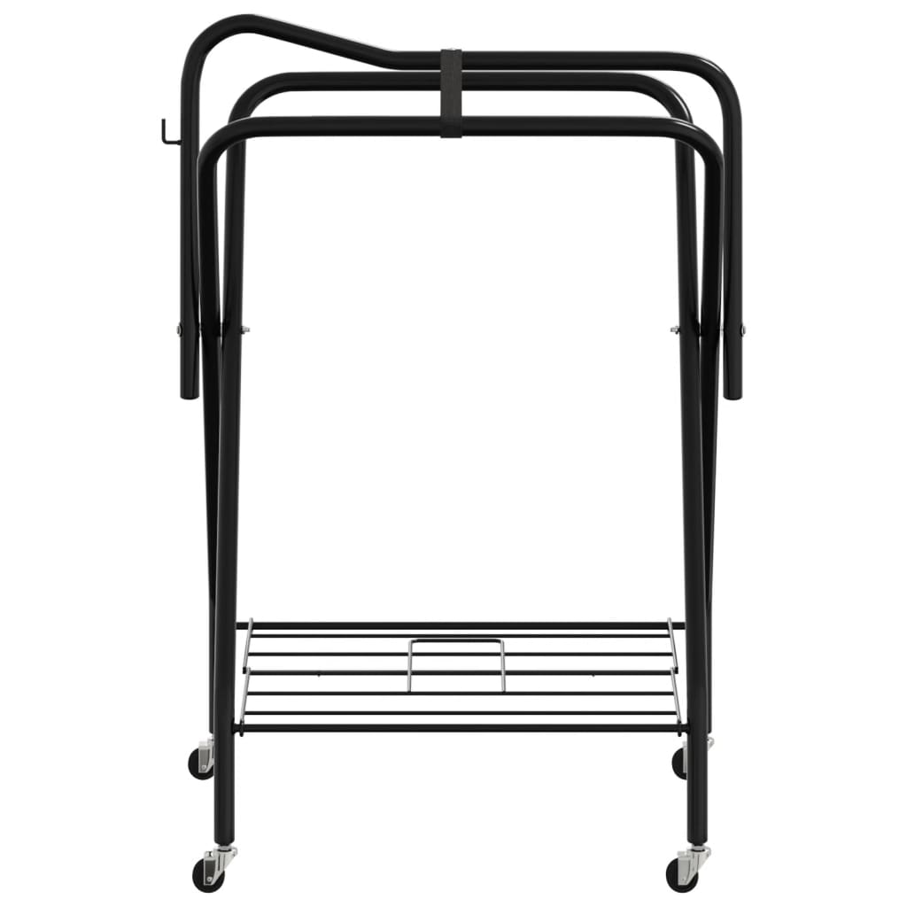 Saddle Rack Foldable Freestanding Black Iron