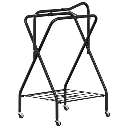 Saddle Rack Foldable Freestanding Black Iron