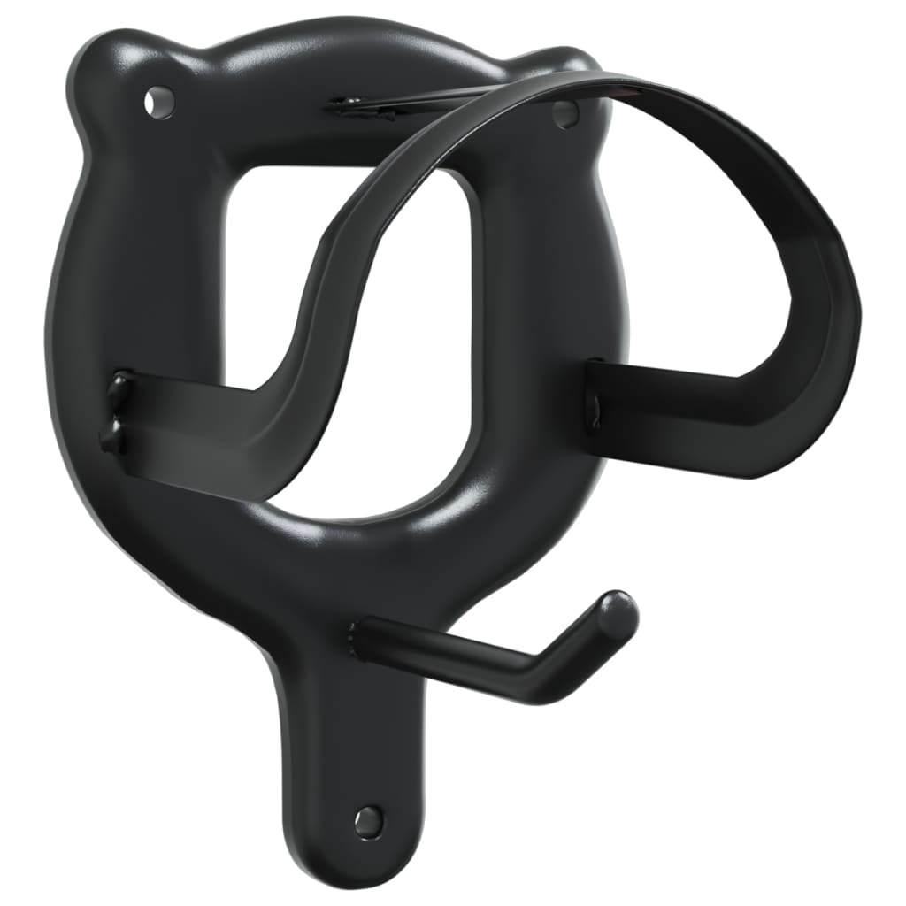 Bridle Racks 3 pcs Wall Mounted Black Iron