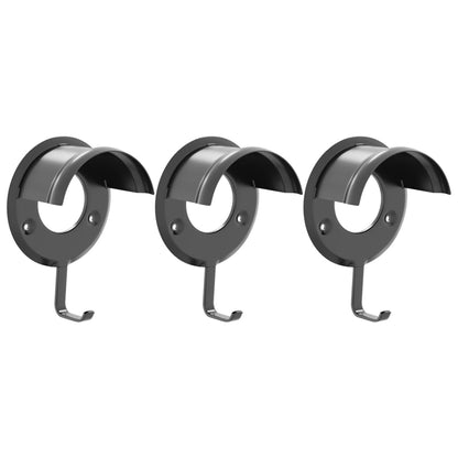 Bridle Racks 3 pcs Wall Mounted Black Iron