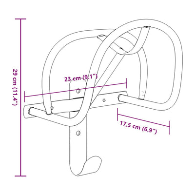 Bridle Rack Wall Mounted Black Iron