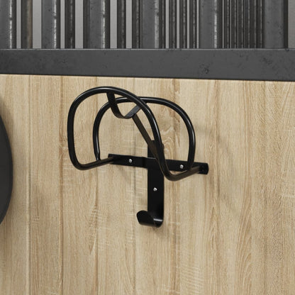 Bridle Rack Wall Mounted Black Iron