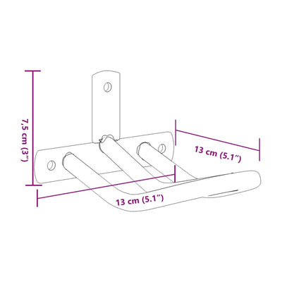 Bridle Rack Wall Mounted Black Iron