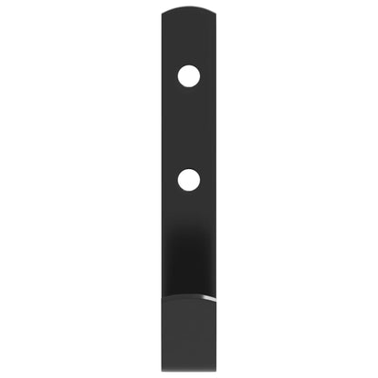 Wall Hooks J Shape 12 pcs Black Steel