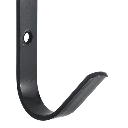 Wall Hooks J Shape 12 pcs Black Steel