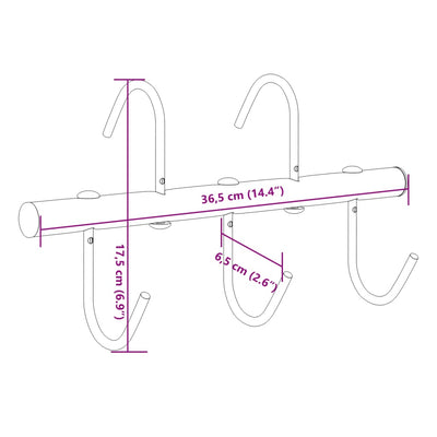 Bridle Hanger with 5 Swivel Hooks Black Steel