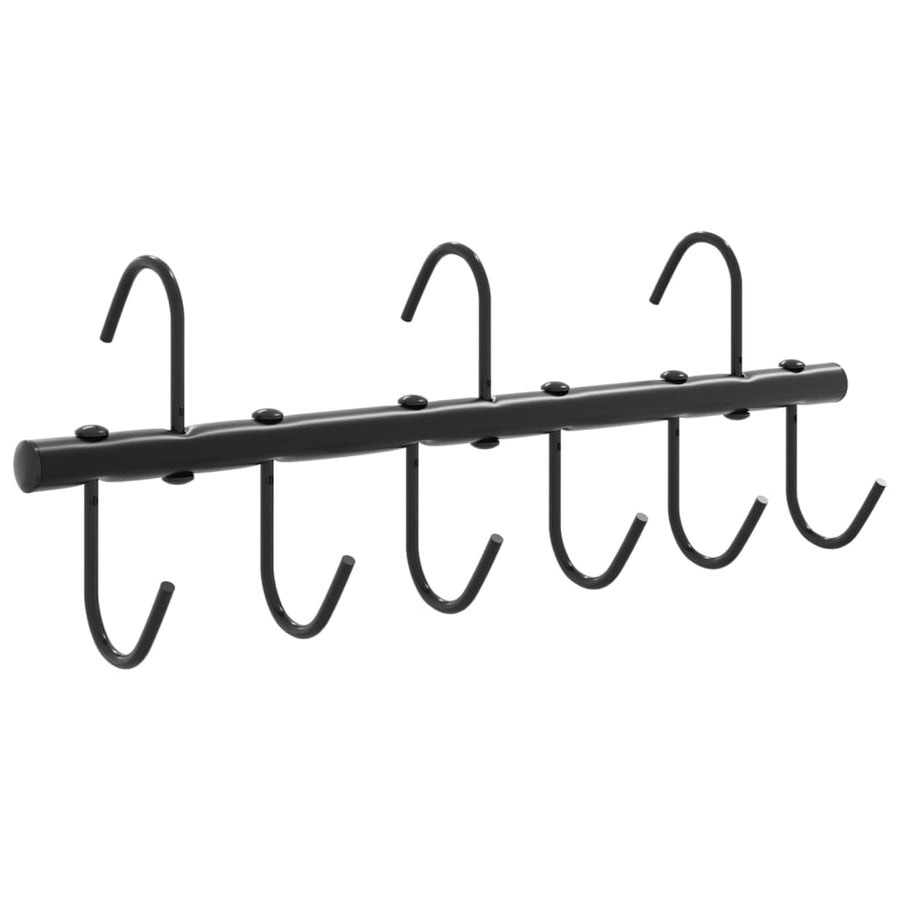 Bridle Hanger with 9 Swivel Hooks Black Steel