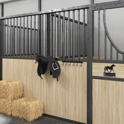 Bridle Hanger with 9 Swivel Hooks Black Steel