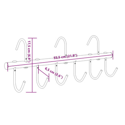 Bridle Hanger with 9 Swivel Hooks Black Steel