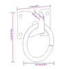 Hitching Rings with Plates 3 pcs Silver Steel
