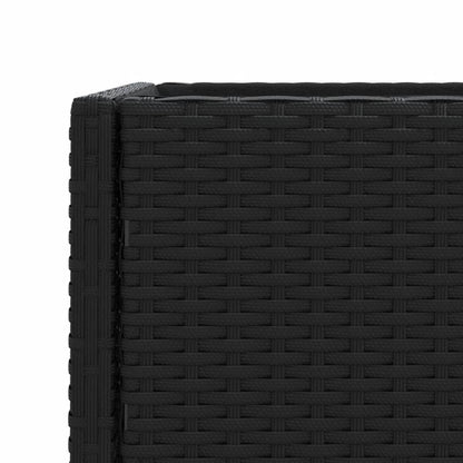 Garden Planter with Shelf Black Poly Rattan