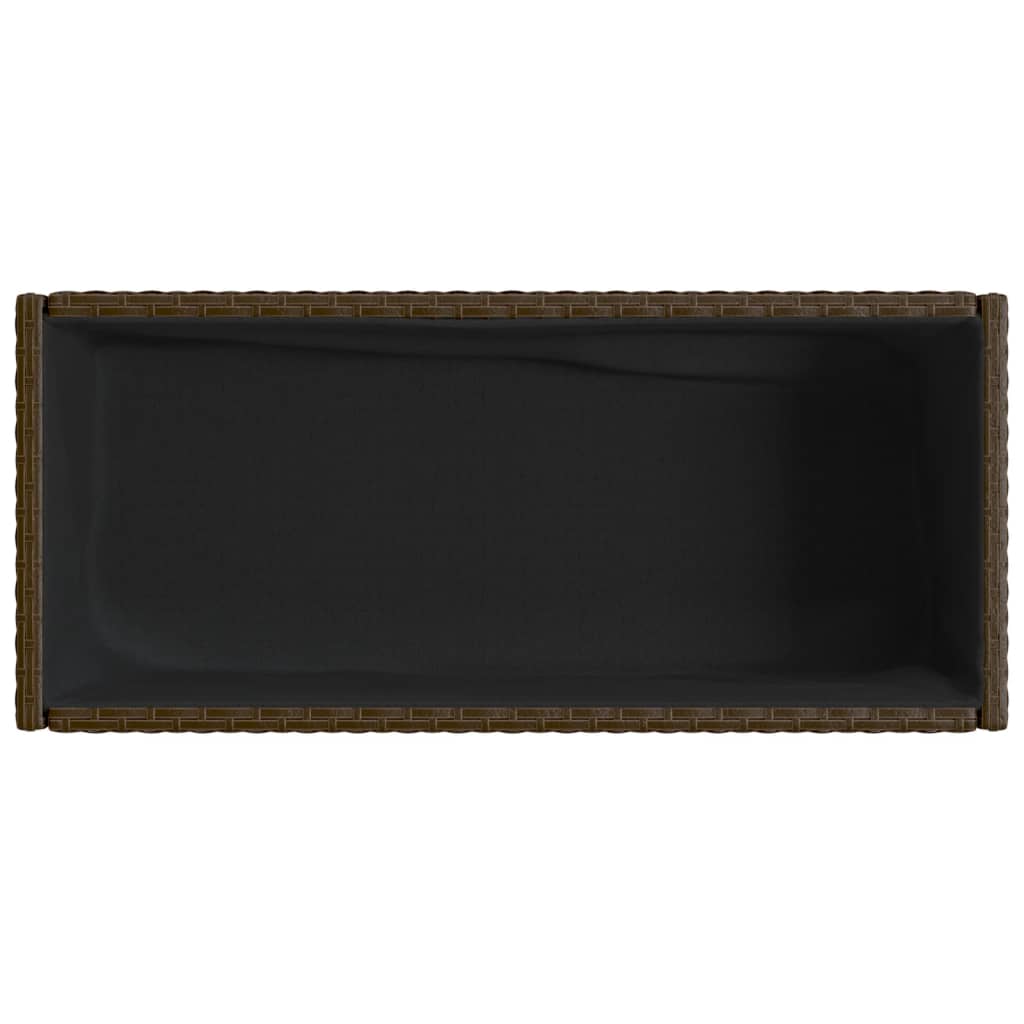 Garden Planter with Shelf Brown Poly Rattan