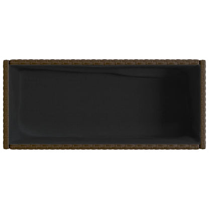 Garden Planter with Shelf Brown Poly Rattan