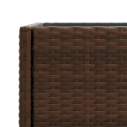 Garden Planter with Shelf Brown Poly Rattan