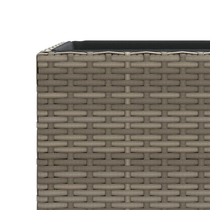 Garden Planters 3 pcs Grey Poly Rattan
