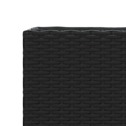 Garden Planter with 2 Pots Black 90x20x40 cm Poly Rattan