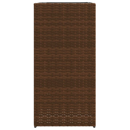 Garden Planter Brown 40x40x80 cm Poly Rattan