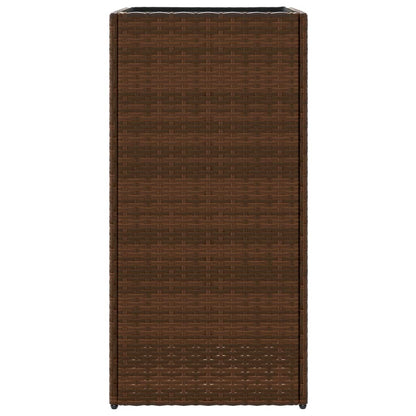 Garden Planter Brown 40x40x80 cm Poly Rattan