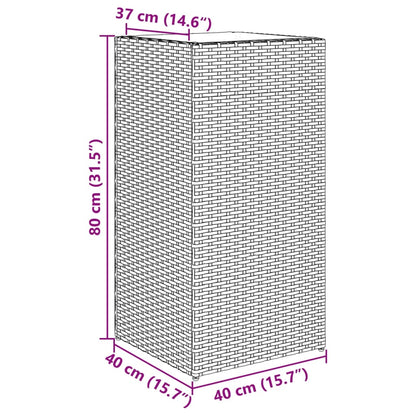 Garden Planter Brown 40x40x80 cm Poly Rattan
