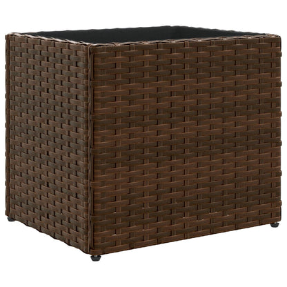 Garden Planter Brown 36x30x32 cm Poly Rattan
