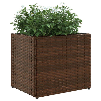 Garden Planter Brown 36x30x32 cm Poly Rattan