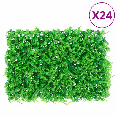 Artificial Fern Leaf Fence 24 pcs Green 15.7"x23.6"