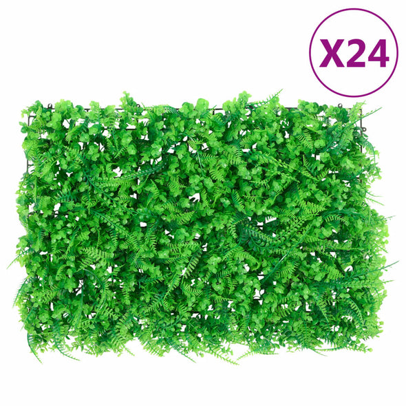 Artificial Fern Leaf Fence 24 pcs Green 15.7"x23.6"