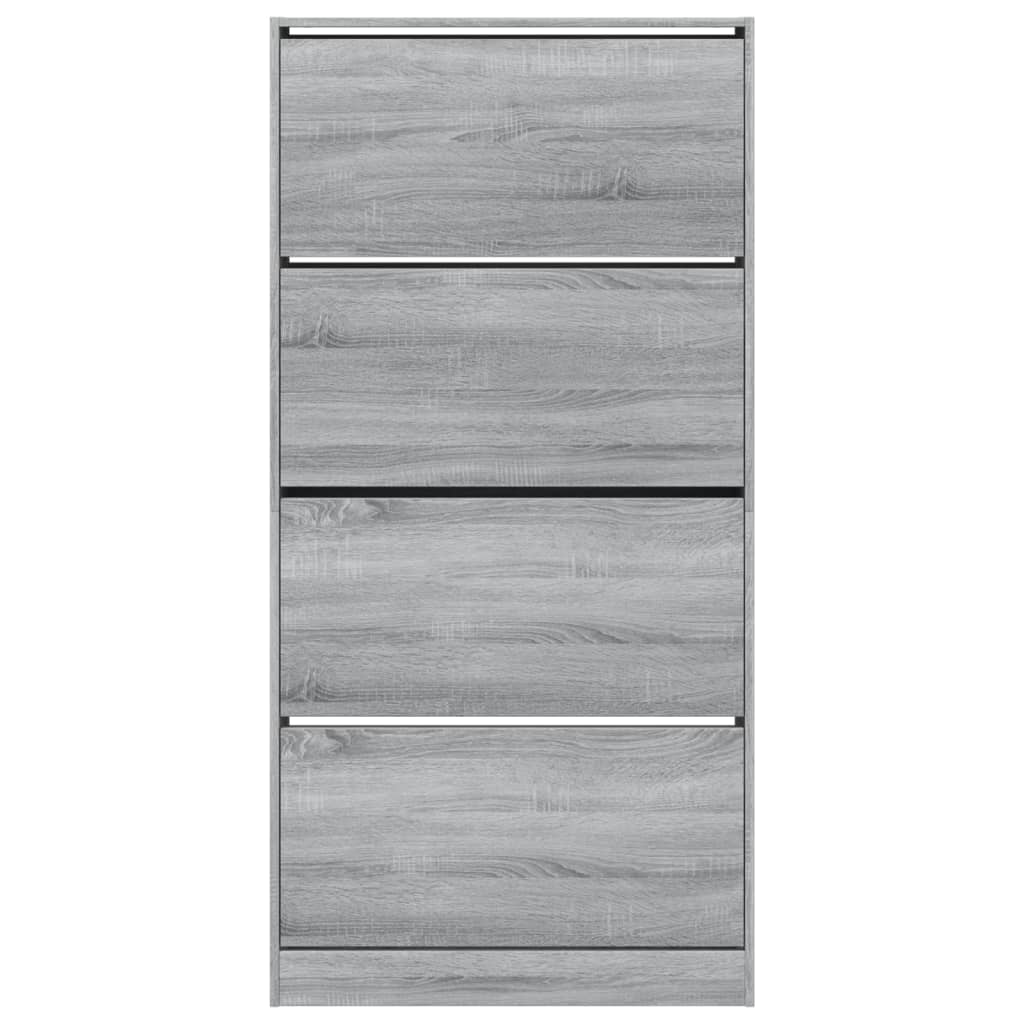 Shoe Cabinet with 4 Flip-Drawers Grey Sonoma 80x21x163.5 cm