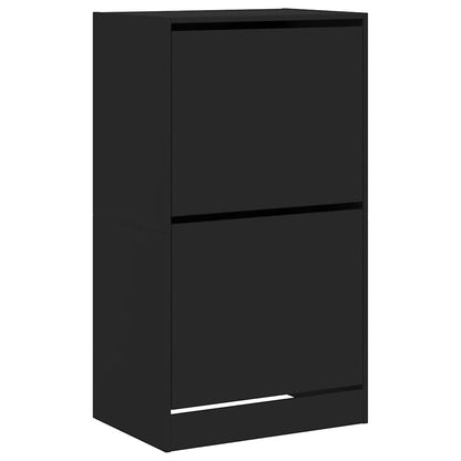 Shoe Cabinet | Black | Engineered wood | 60x42x108 cm | Shoe Cabinet